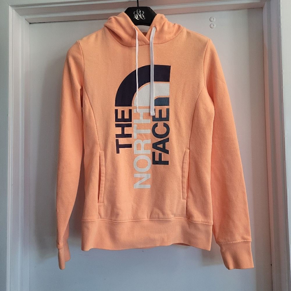 Northface orange and navy kangaroo pocket hoodie